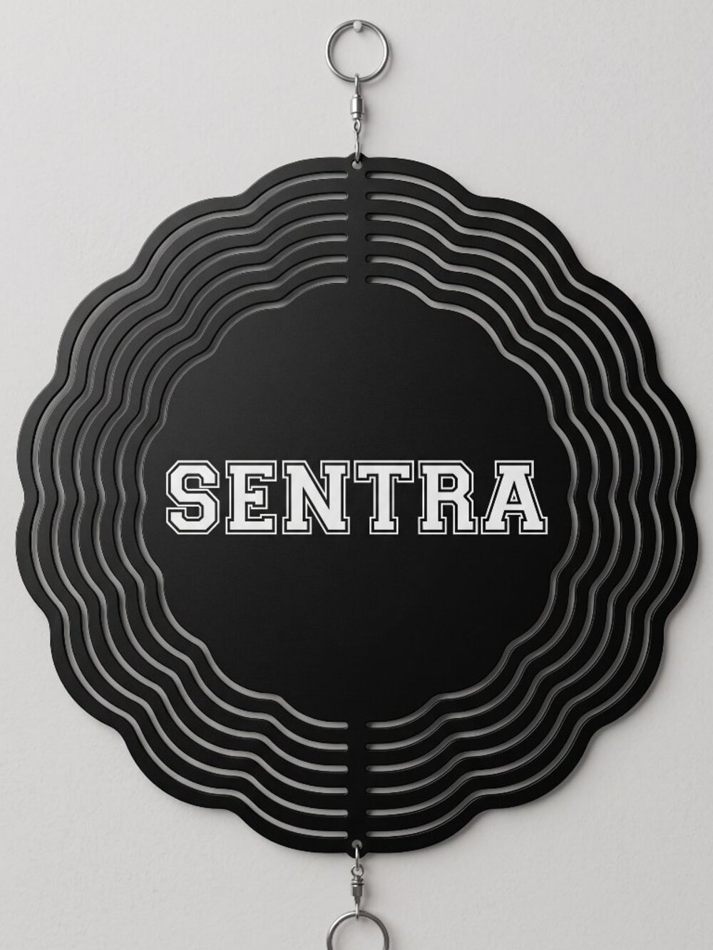 10" Nissan Sentra Kinetic Wind Spinner - Black Metal Hanging Yard Decor